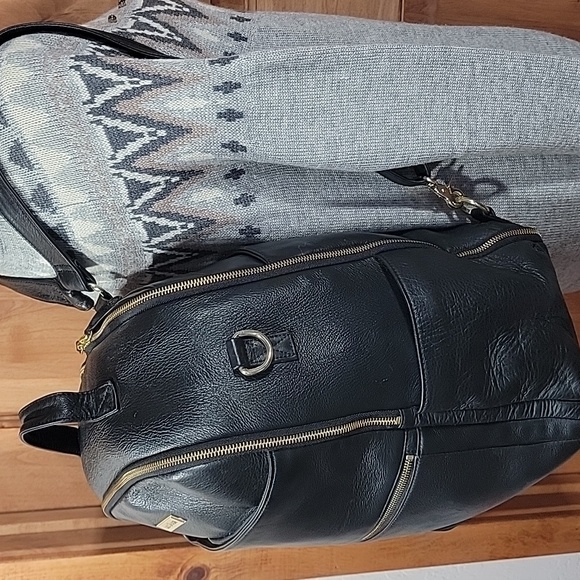 Lily Jade Anna Black Leather Backpack - Picture 3 of 16